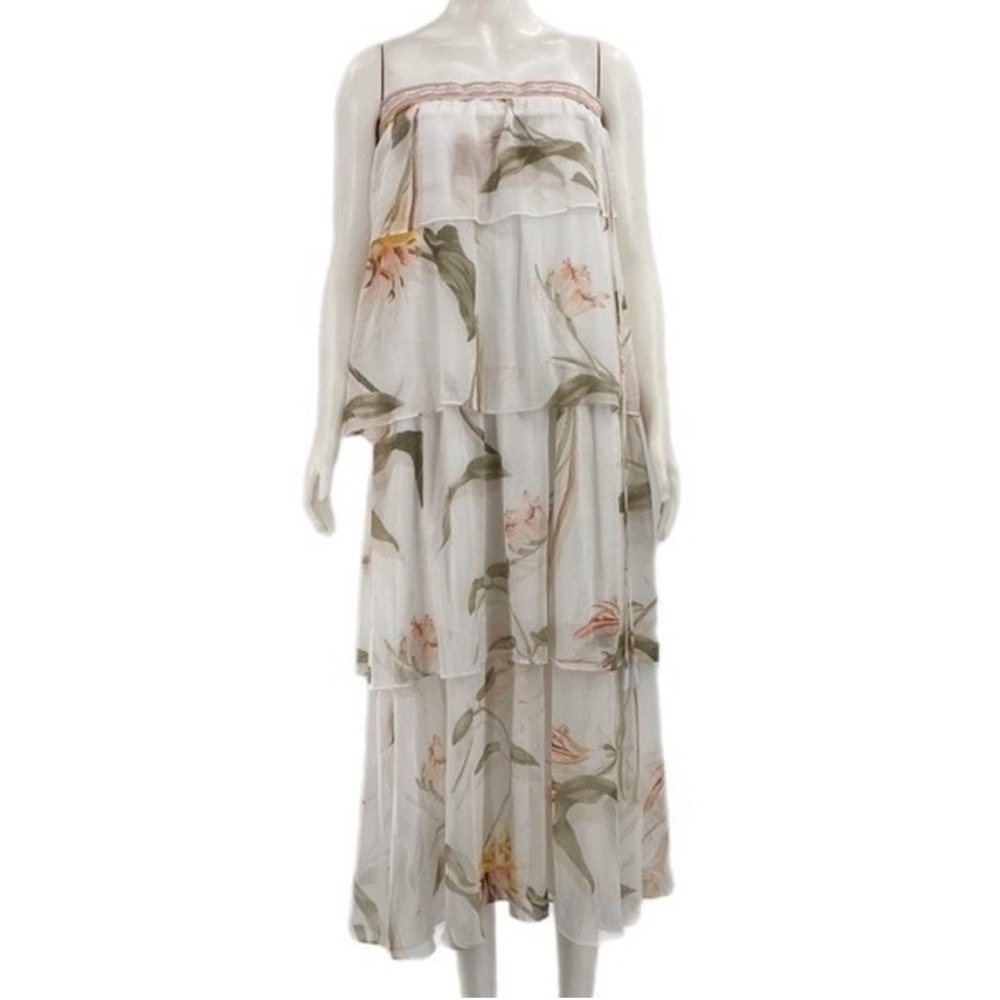 White House Black Market White and Yellow Sundress